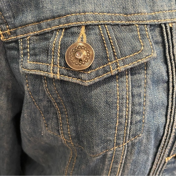 Christopher & Banks Jean Jacket with Studded Details Small - Picture 14 of 16
